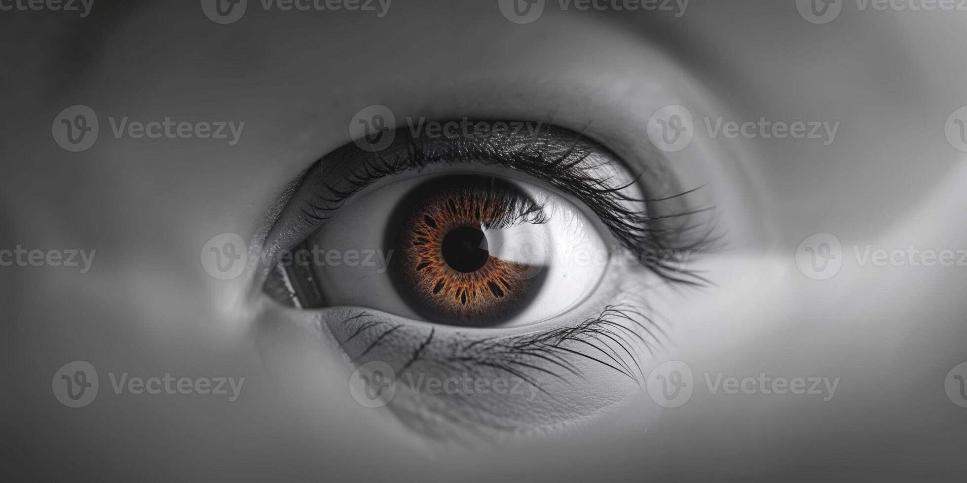 Captivating Close up of a Glowing Animal Eye Filled with Wonder and Intrigue photo