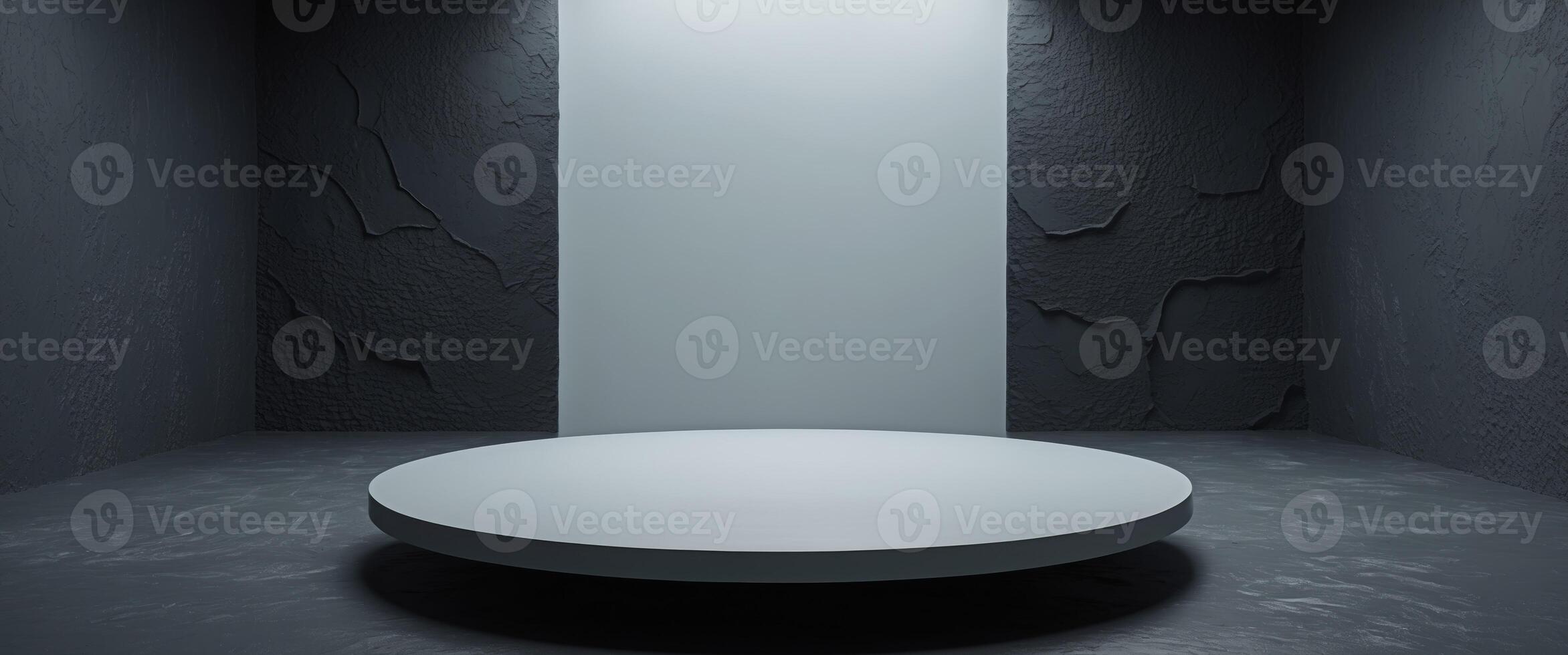 Dark Moody Textured Background with Oval Platform. photo