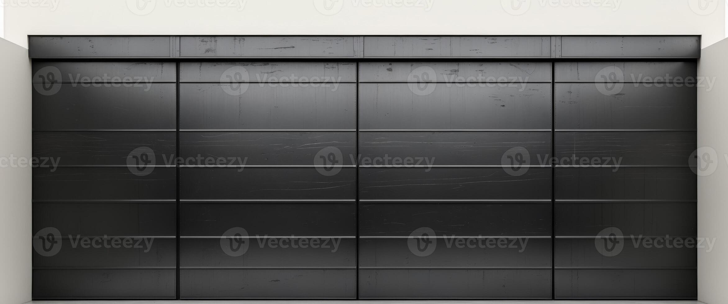 A black door with a white wall behind it photo