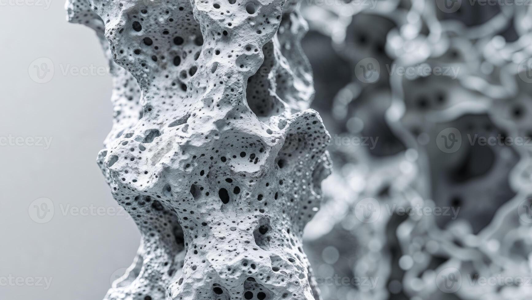 A close up of a rock with holes in it photo