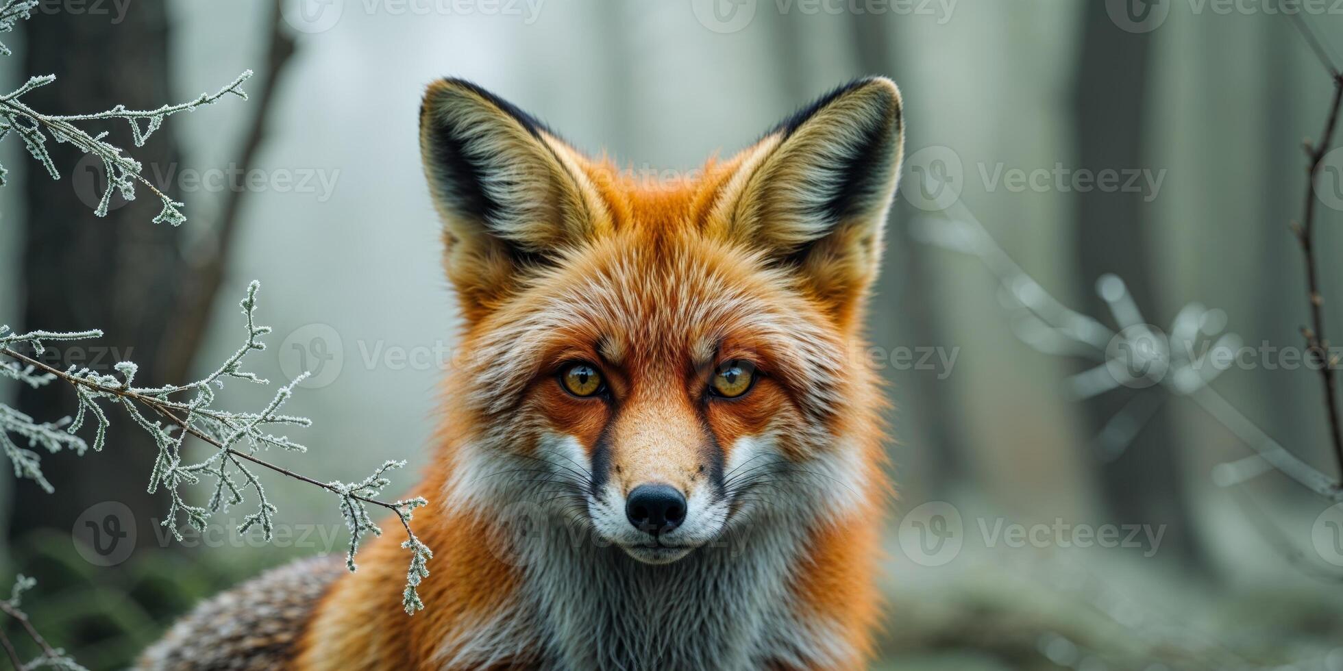 A red fox in the forest photo