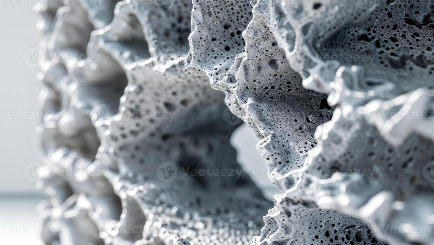 A close up of a piece of white foam photo