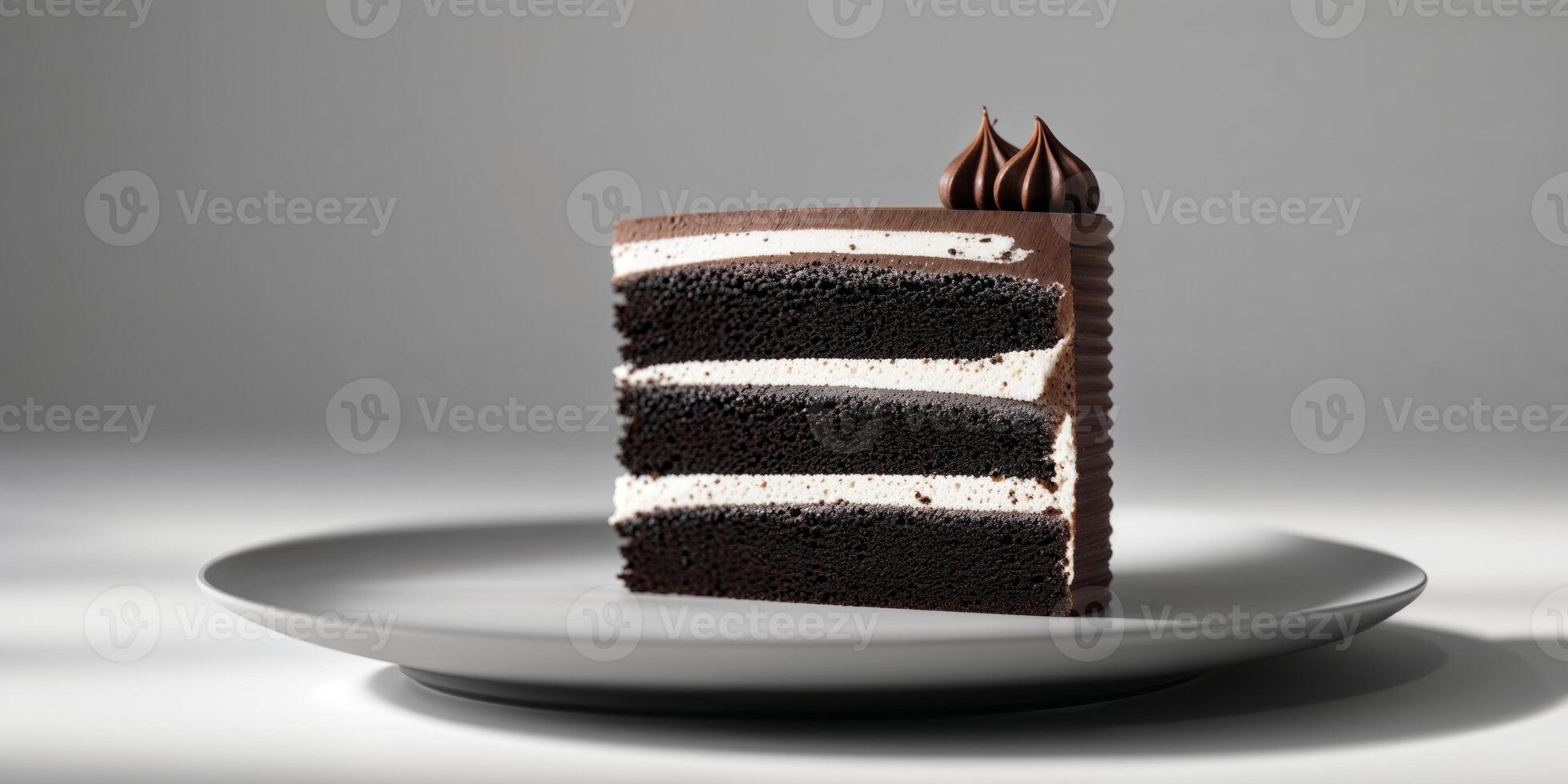 A single delicious slice of a layered chocolate cake photo