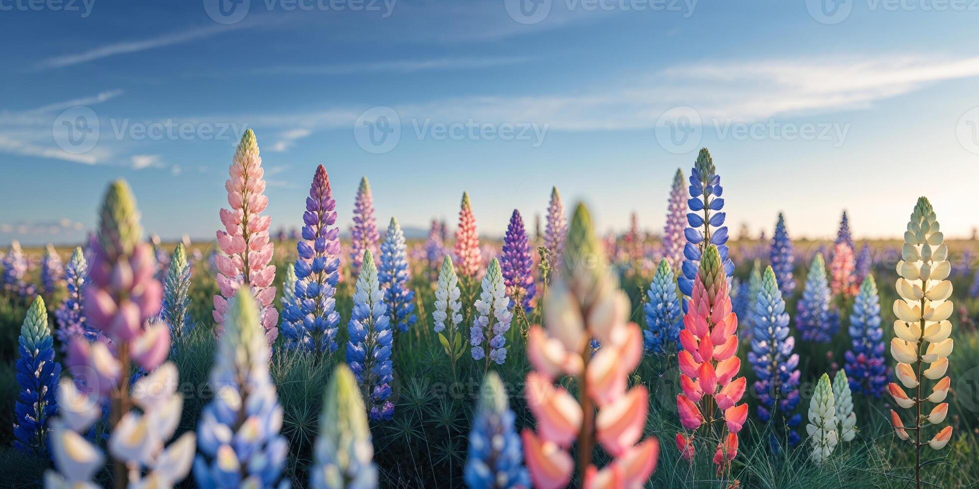 Lupine flowers in bloom photo