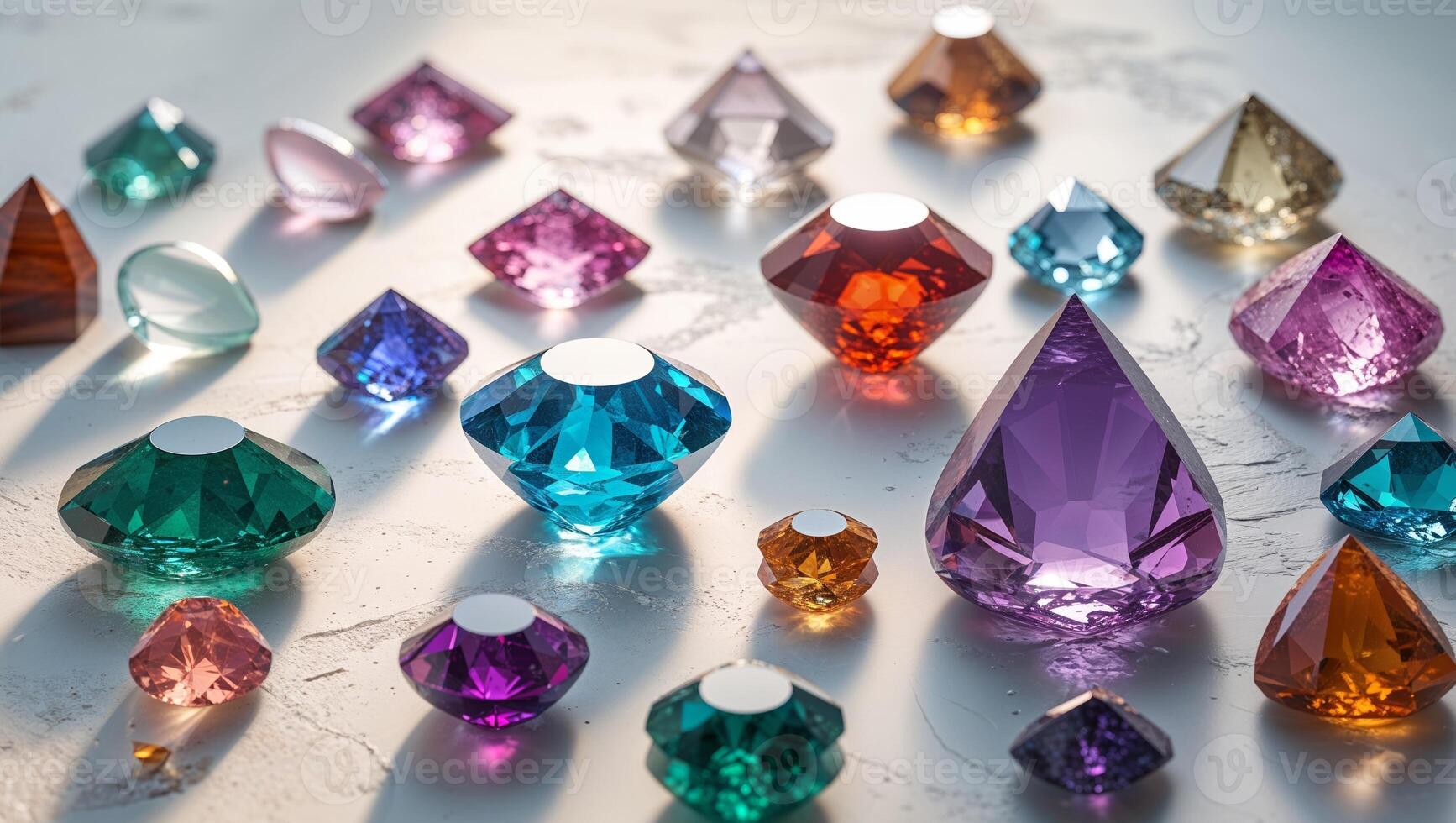 A collection of colorful crystal gems photo