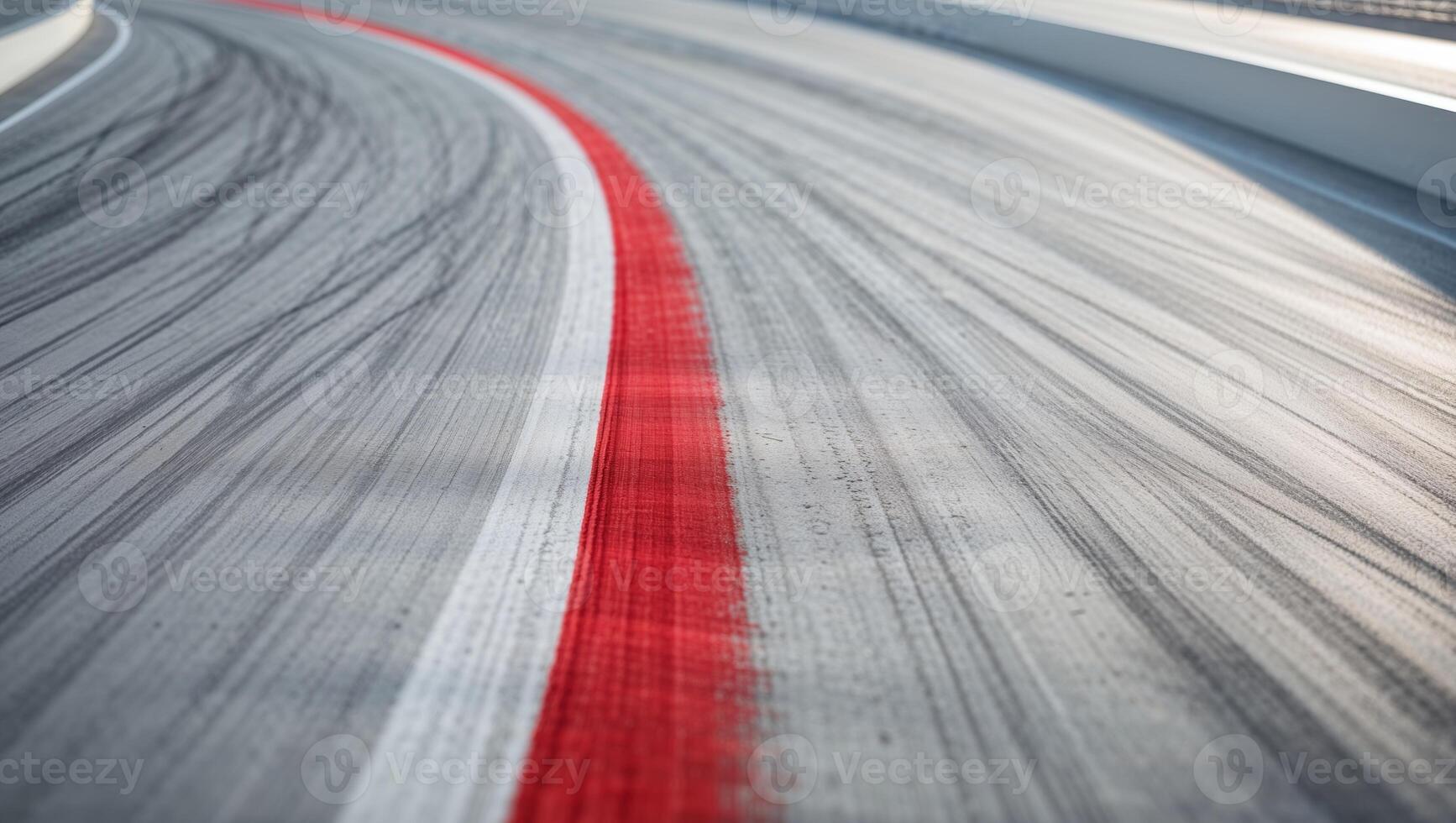 A race track with a red line on the ground photo