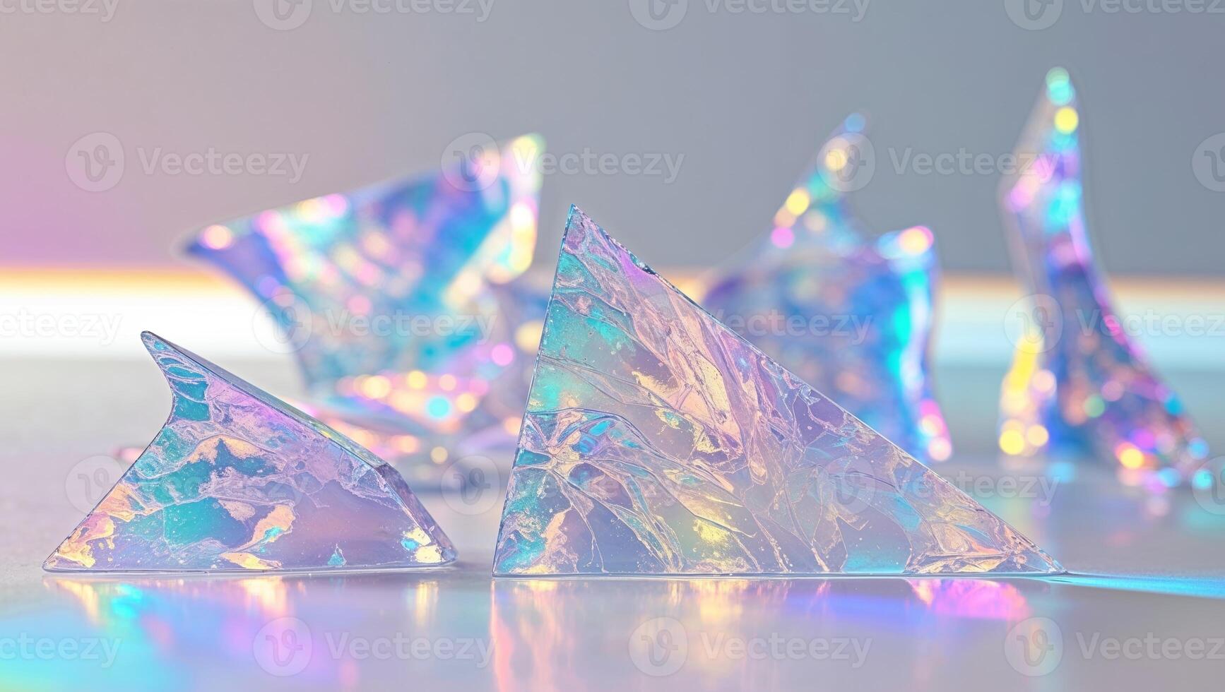 A group of colorful crystals on a table photo