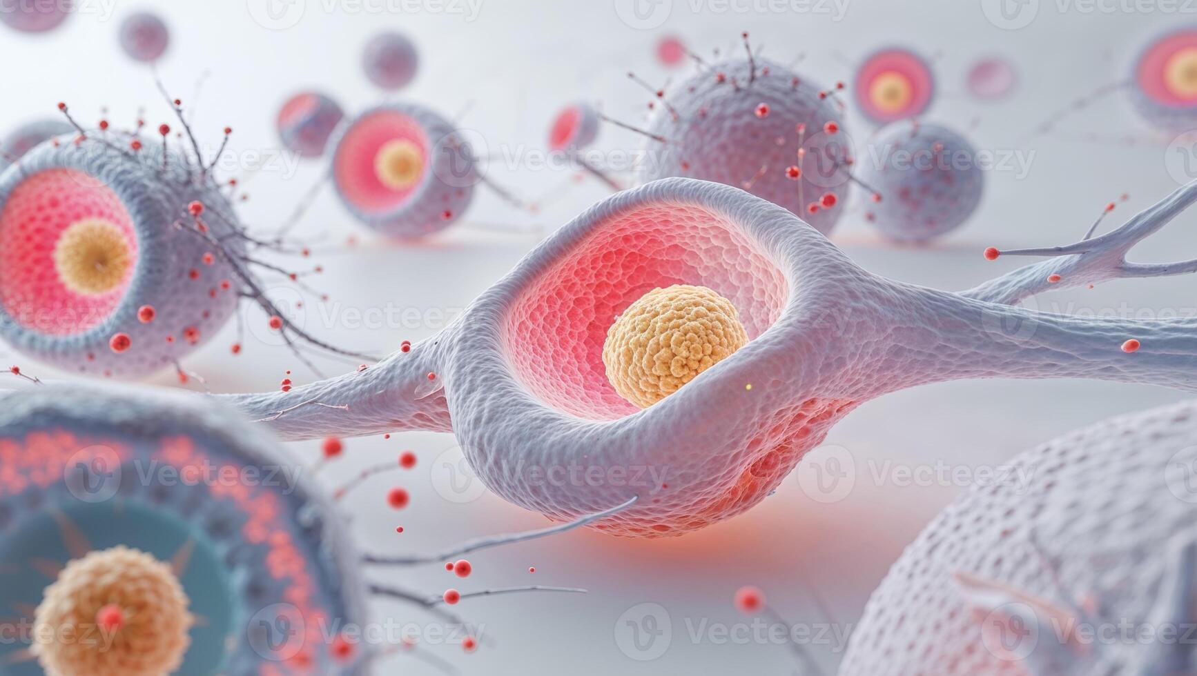 A group of cells with different types of cells photo