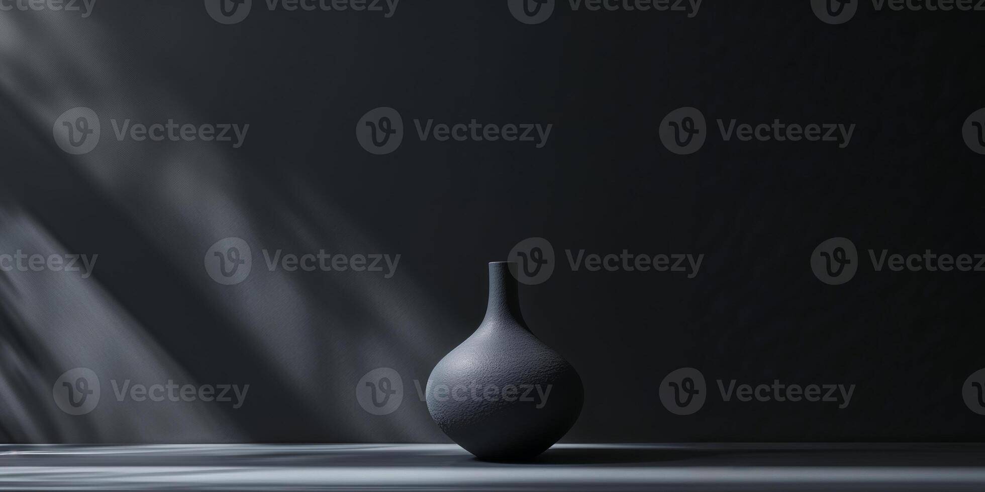 Soft Gradient Shadows on a Deep Black Background photo