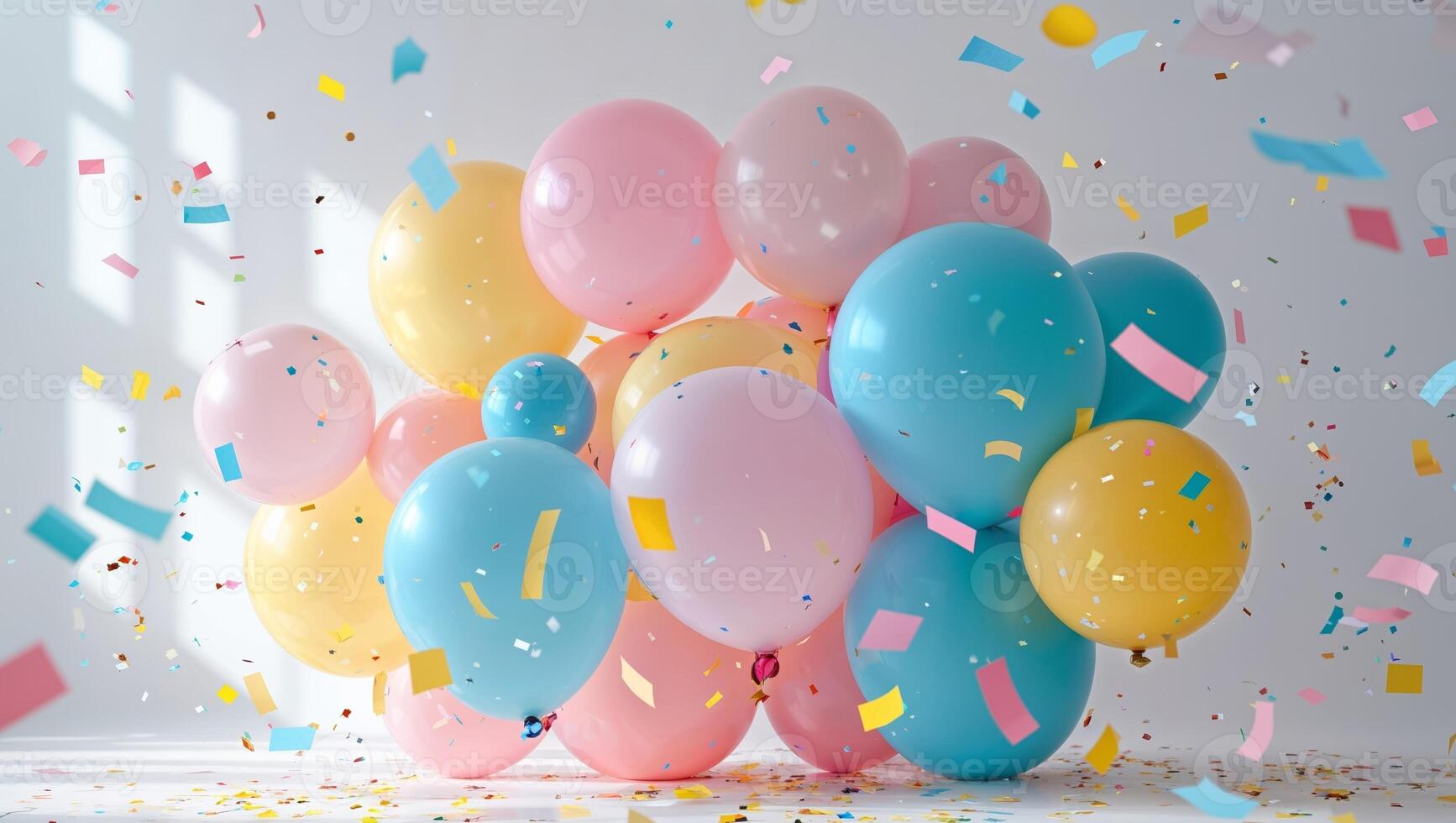 Festive Party Balloons Confetti Celebration. photo