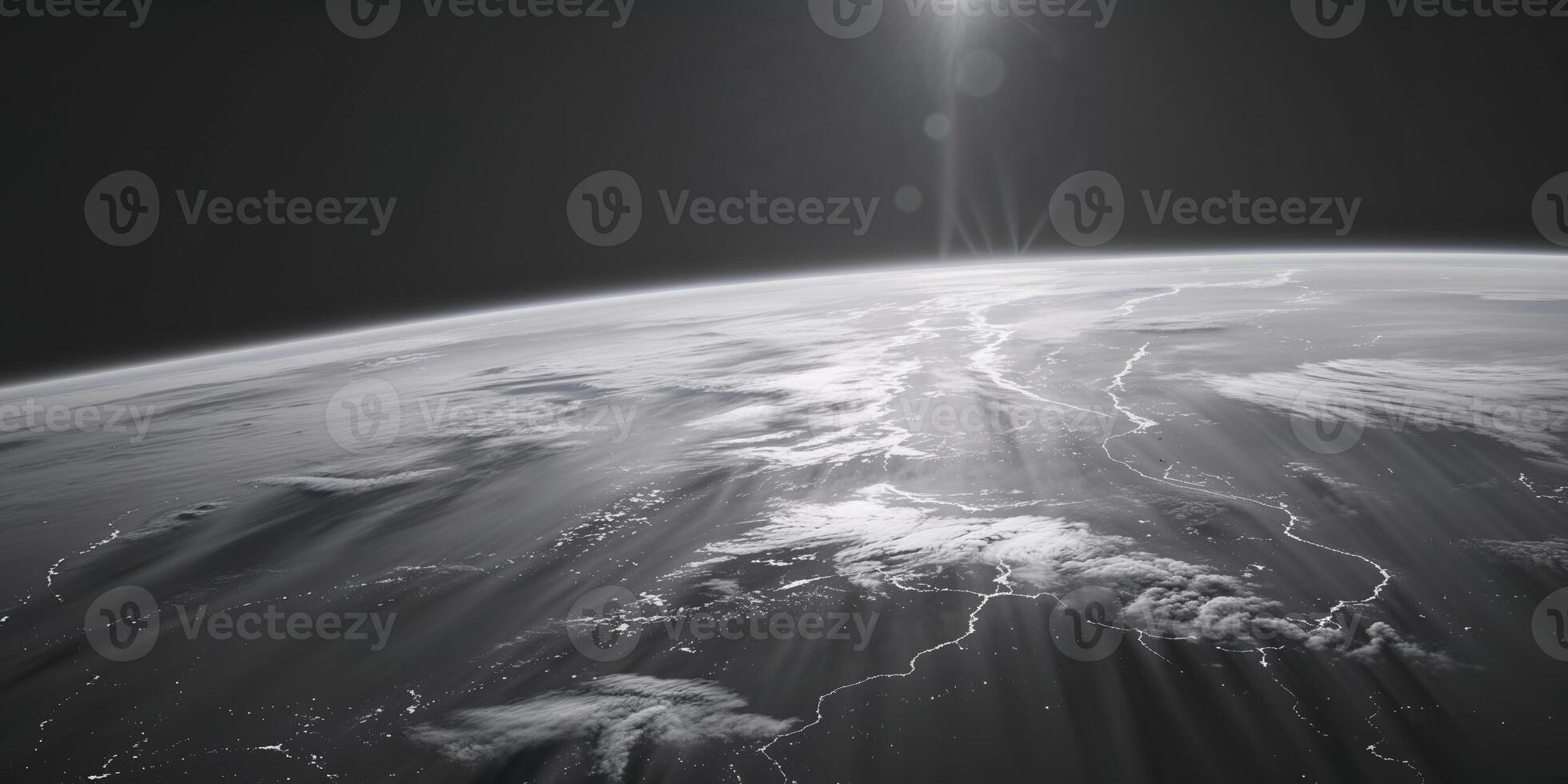 Serene earth a stunning view of our planet from space. photo