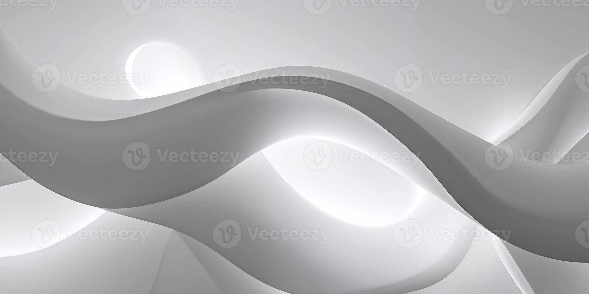 A white abstract sculpture with a curved shape photo
