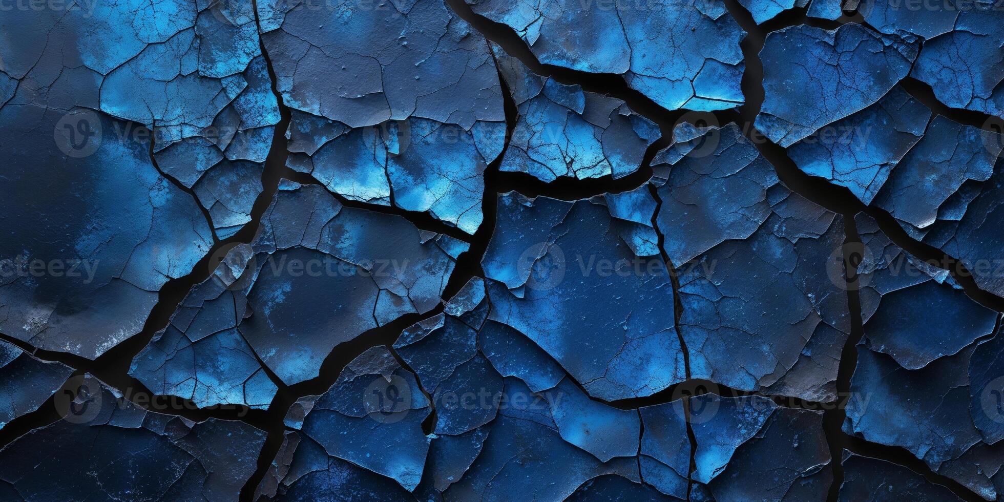 Blue cracked wall background photo