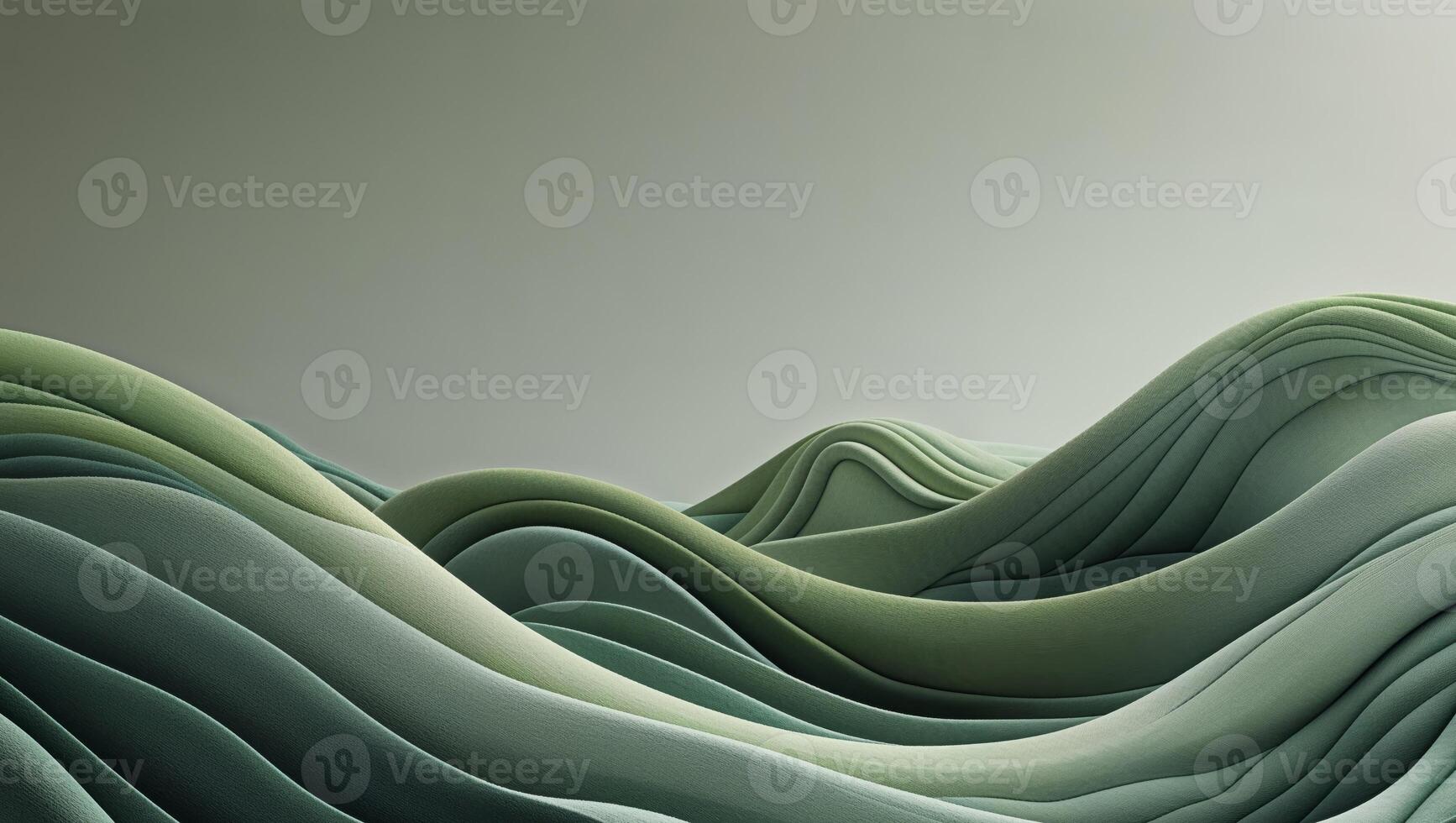 Abstract topography layering in shades of dark green with smooth flowing curves. photo