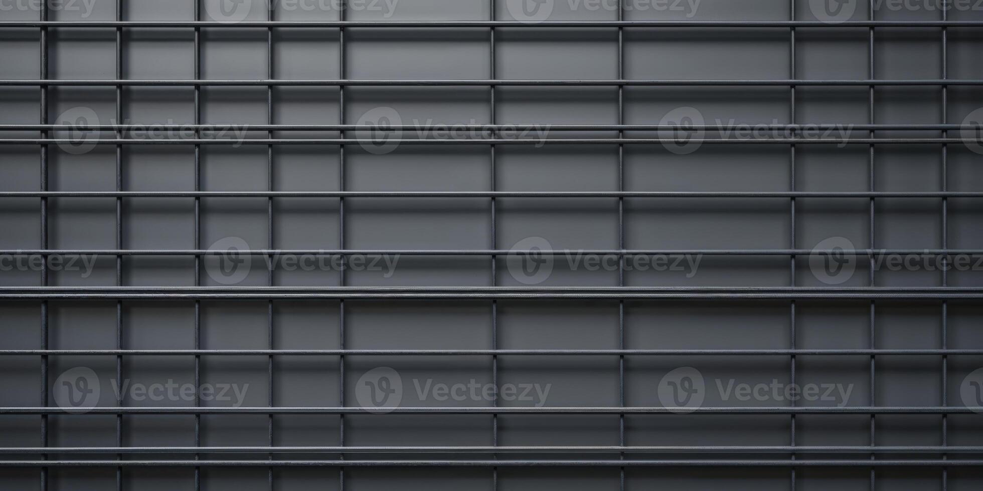 A black metal wall with many bars photo