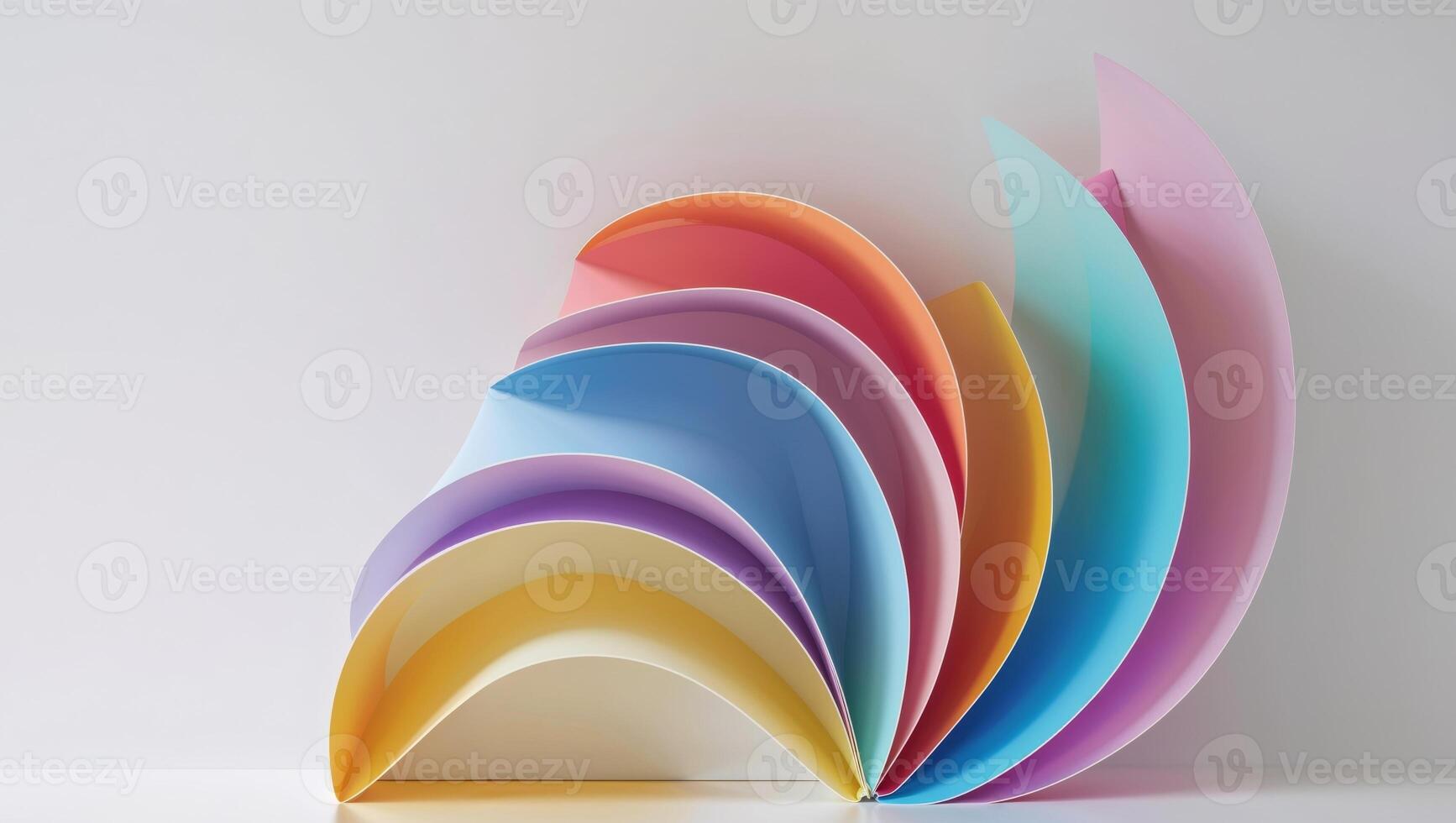 A colorful paper sculpture of a wave photo
