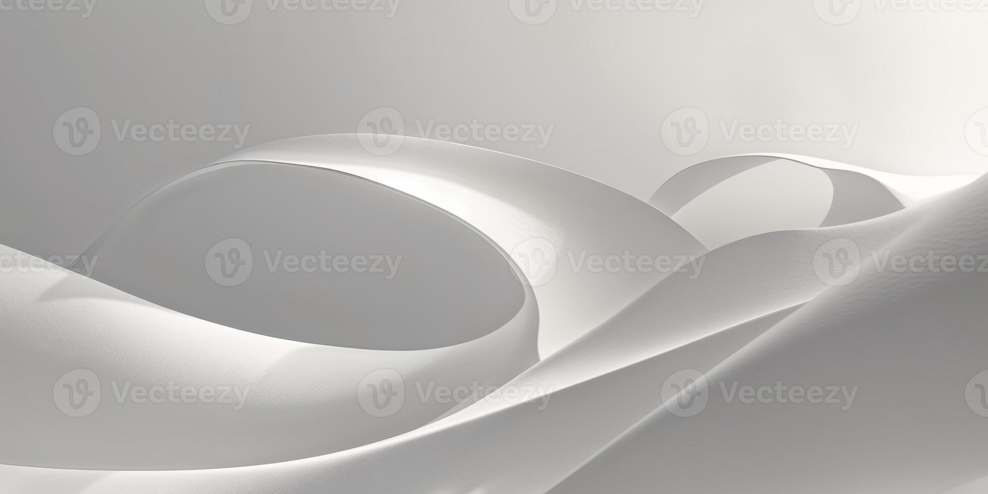 Abstract white curved lines on a white background photo