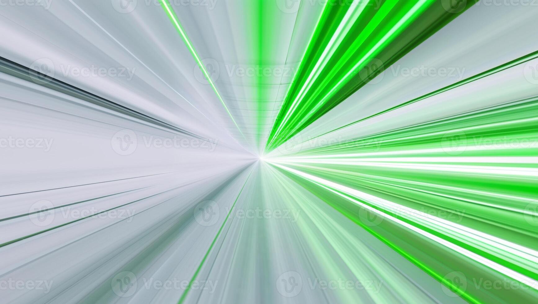 Futuristic speed motion with green rays of light abstract background. photo