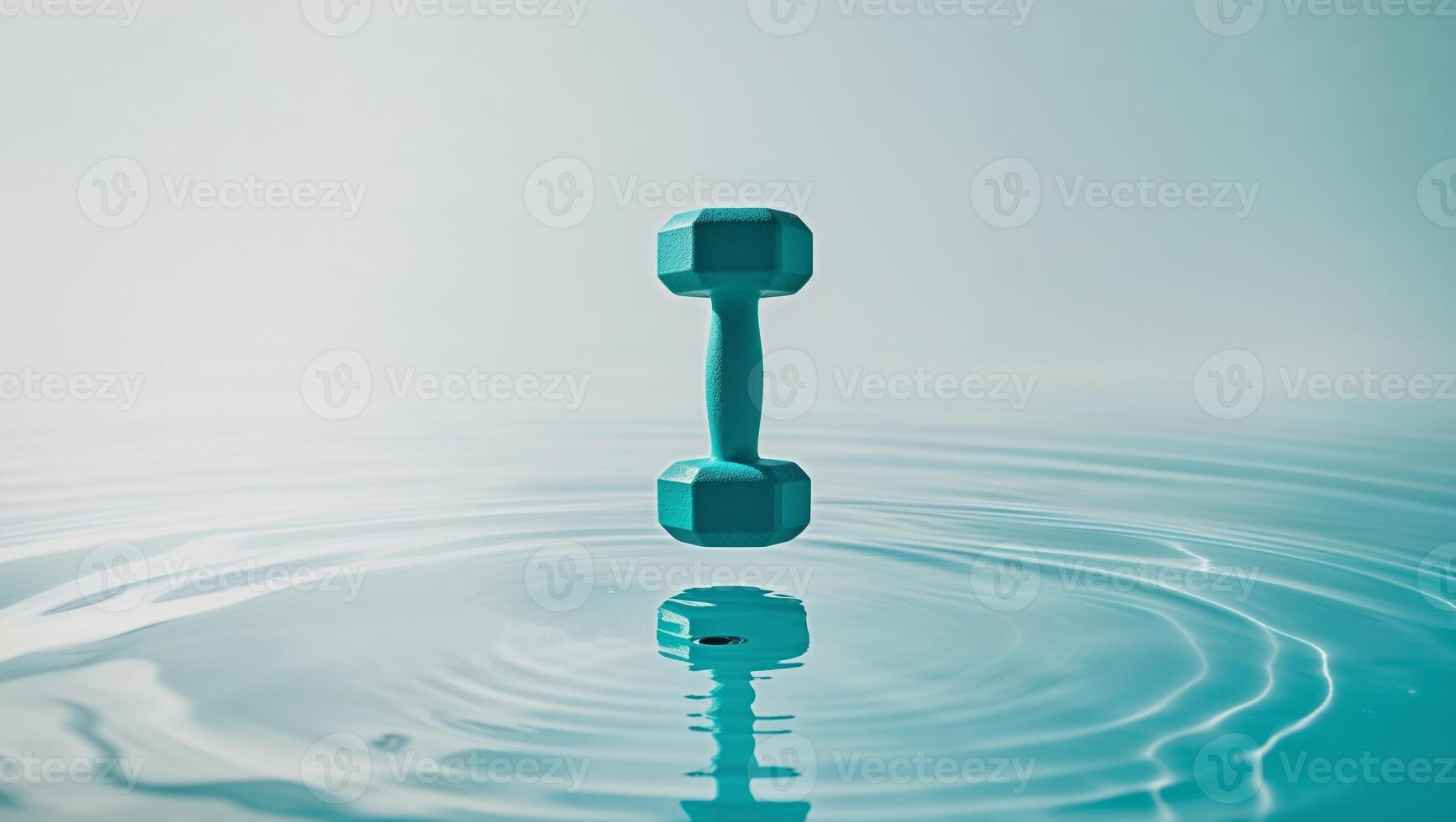 Floating aqua aerobics dumbbell in swimming pool. photo