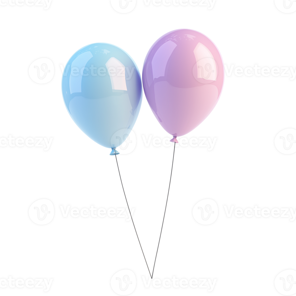 Pastel Pink and Blue Balloons Floating Together A Delightful Design png