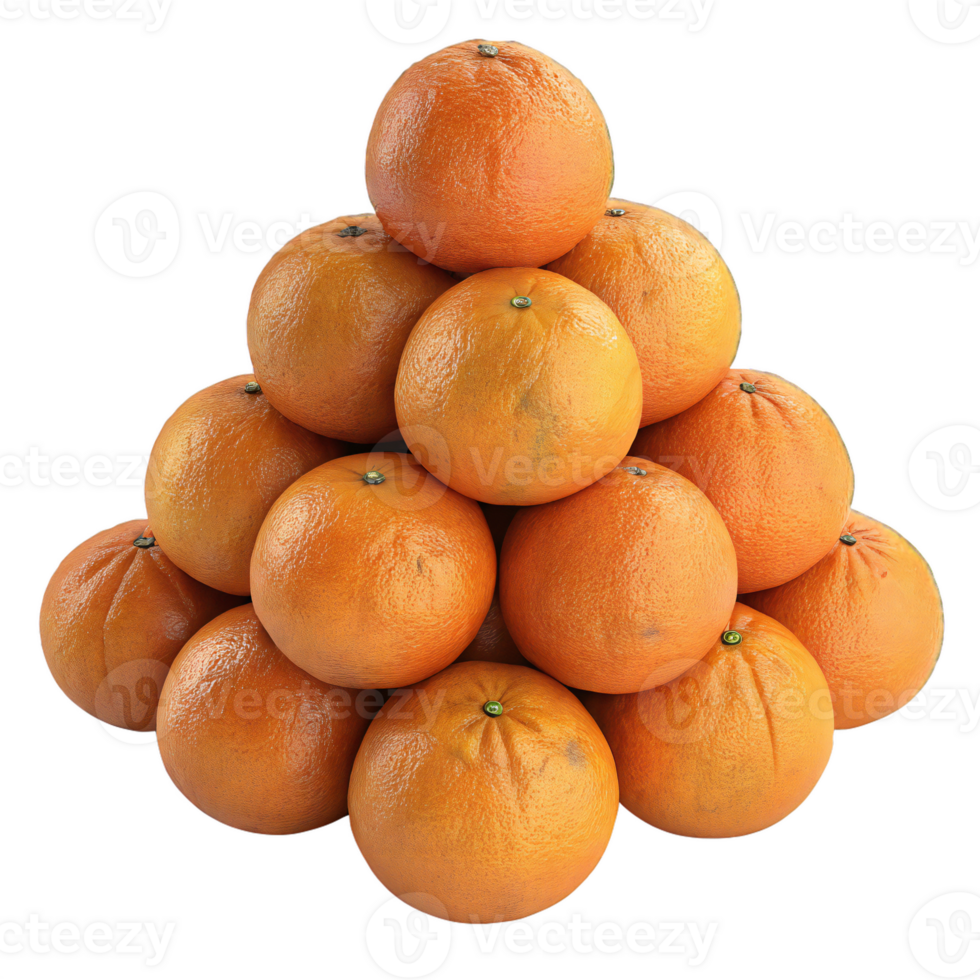 Pyramid of Fresh Oranges Arranged in a Stack png