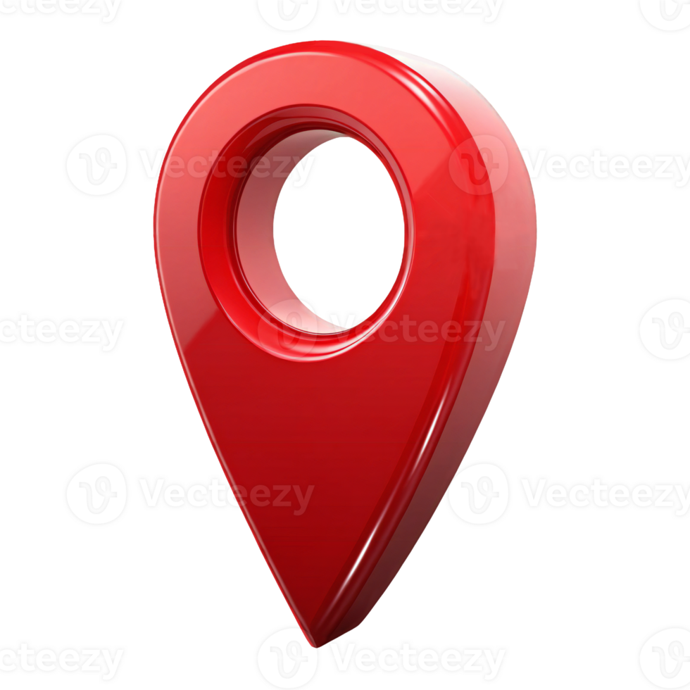 Red 3D Map Pin Icon for Location and Navigation png