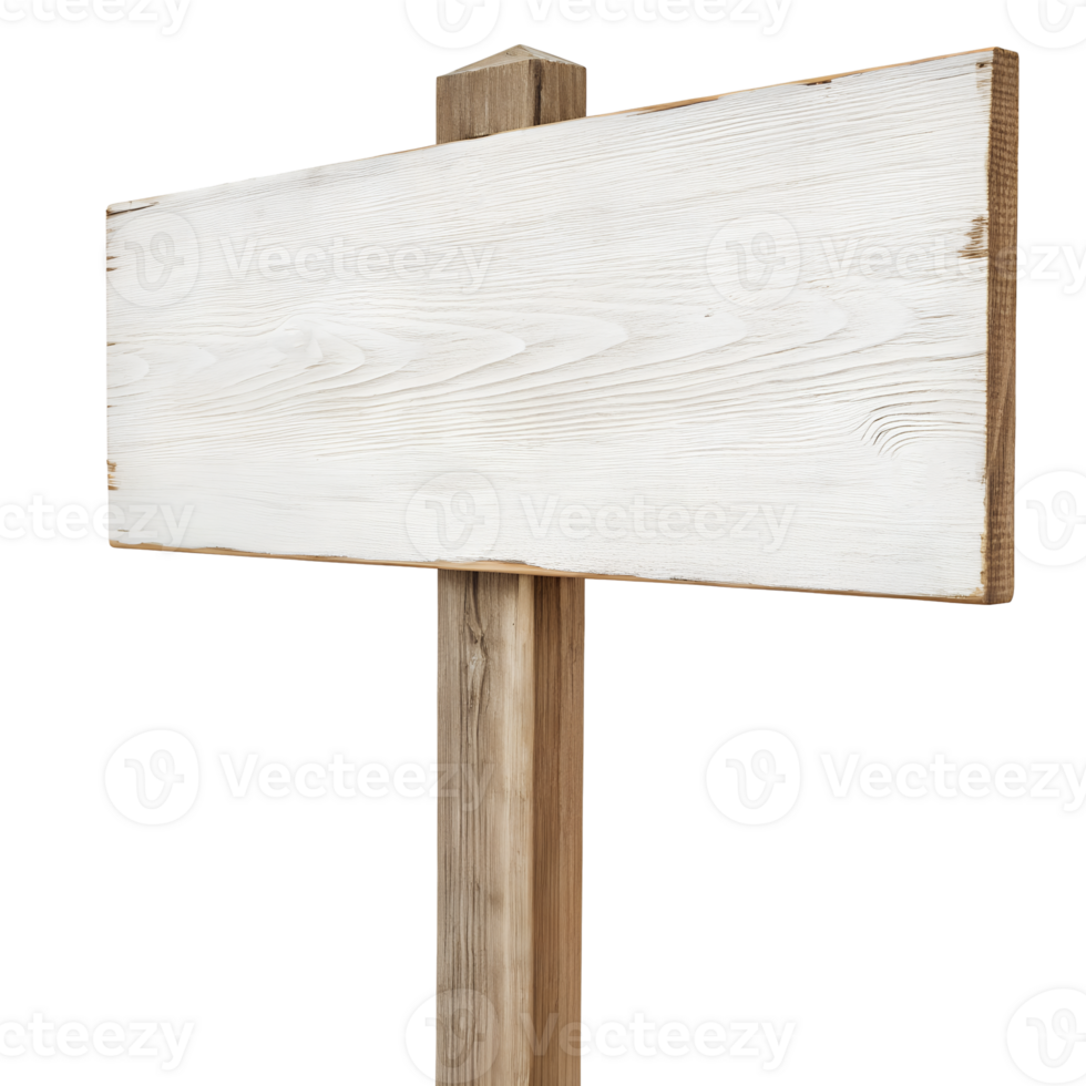 A White wooden signpost png