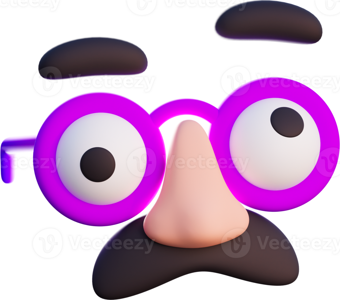 A cartoon character with glasses and a mustache png