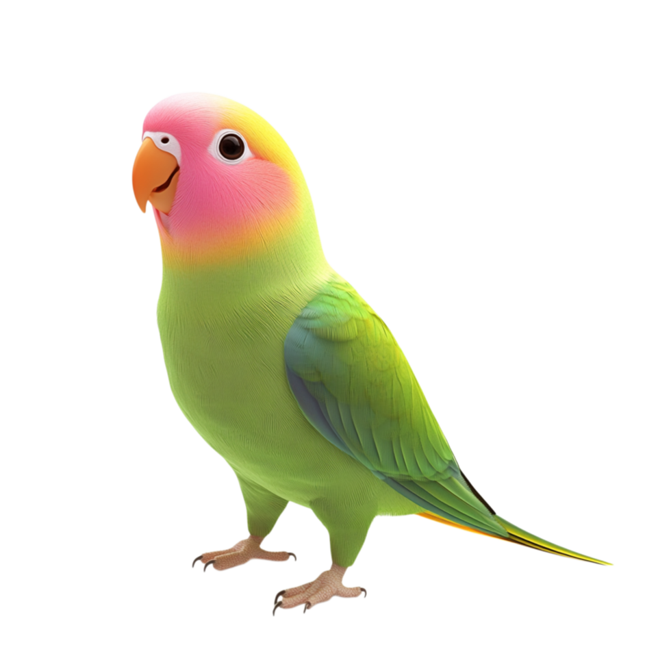 Adorable Peach Faced Lovebird with Green and Pink Plumage png