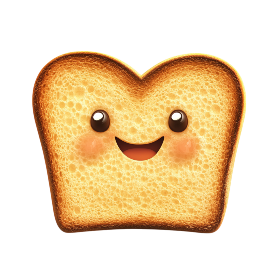 Adorable Toast with Happy Face png
