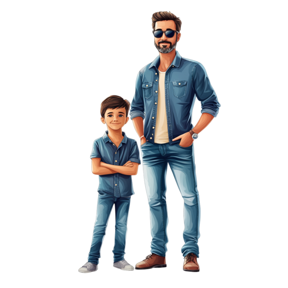 Father Sitting with His Son Sharing a Special Bond png