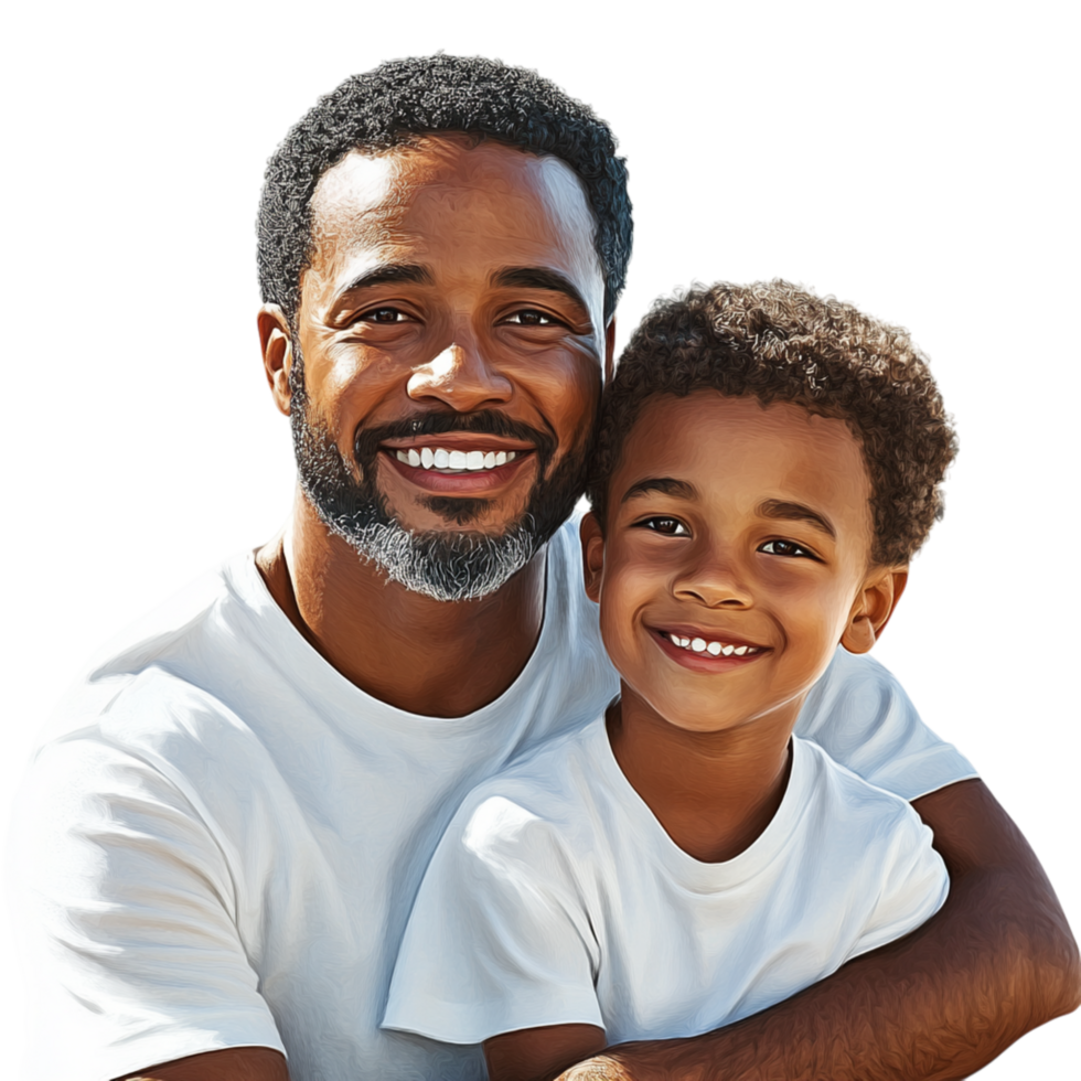 Joyful Afran Ameran Father and Son Smiling Together in a Bright Setting png