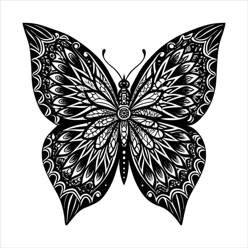 Butterfly Mandala Wings vector