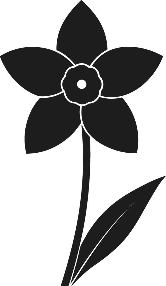 A Minimalist Daffodil Silhouette - A Spring Floral Illustration vector
