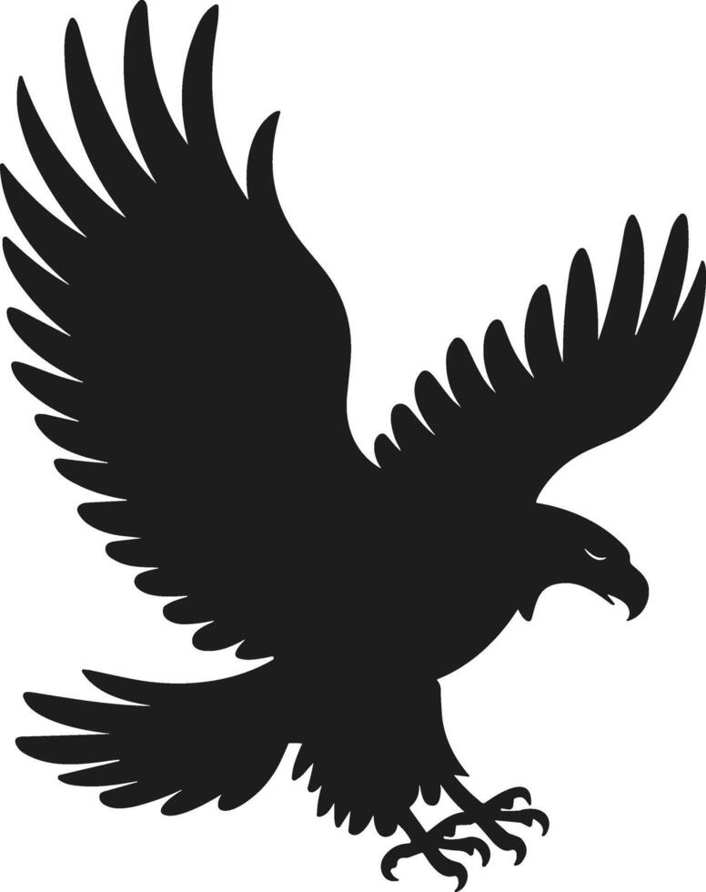 Majestic Eagle Silhouette - Bold Bird of Prey in Flight vector