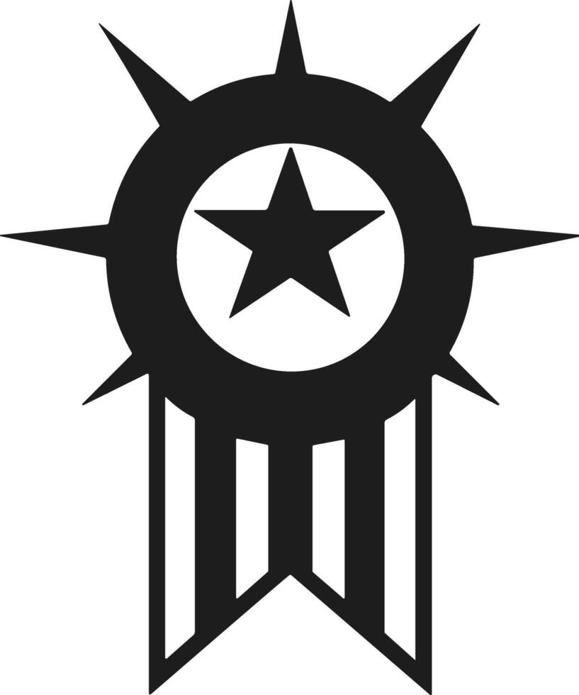 Patriotic Star Badge Silhouette - American Award Symbol vector