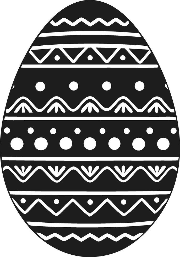 Black Easter Egg Silhouette - Decorative Illustration vector