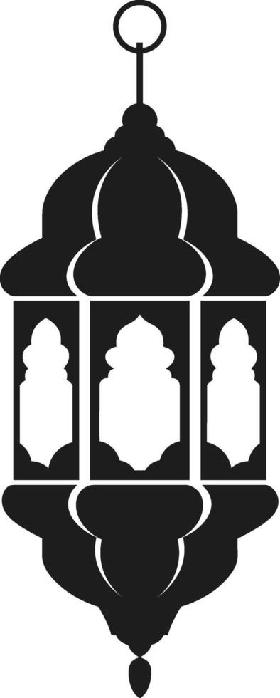 Traditional Arabic Lantern Silhouette - Ramadan and Eid Islamic vector