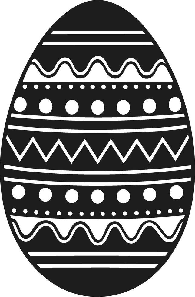 Black Easter Egg - Elegant Geometric Holiday Silhouette vector