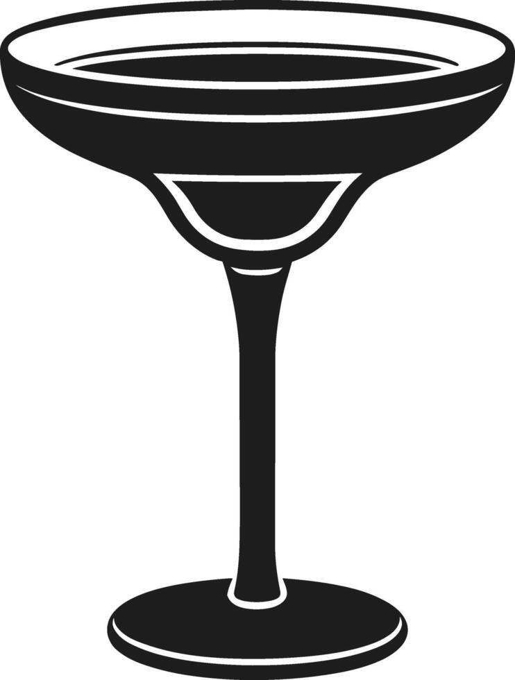 Elegant Margarita Glass Silhouette - Stylish Black Illustration vector