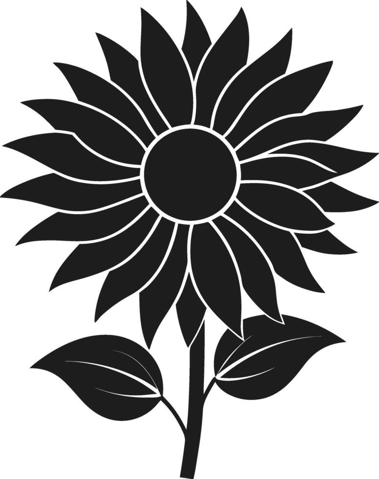 Bold Sunflower Silhouette - Elegant Floral Artwork vector