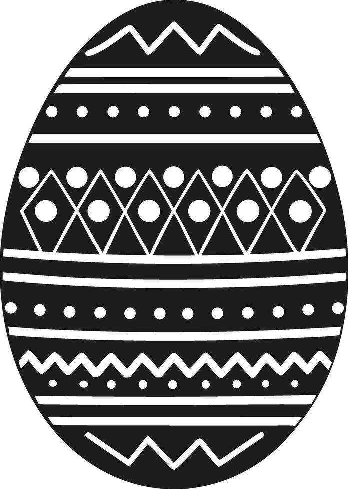 Black Easter Egg - Intricate Geometric Holiday Silhouette vector