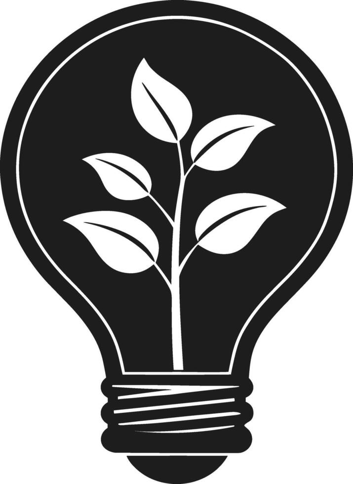Eco Lightbulb with Plant Inside - Sustainable Energy and Green Innovation vector