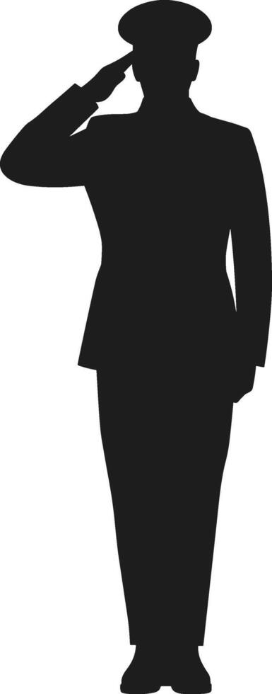 Male Soldier Saluting Silhouette Illustration vector
