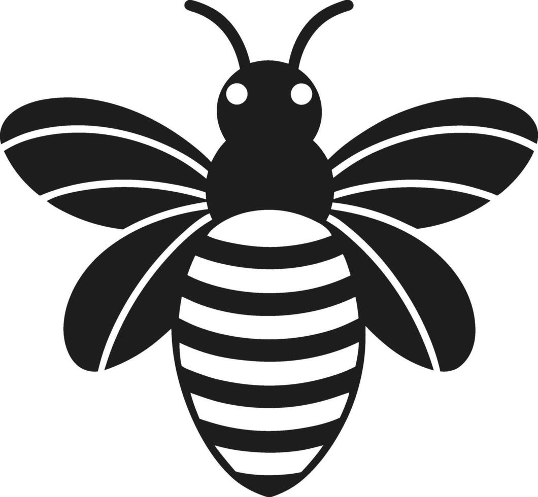 A Stylized Bee Silhouette - Minimalist Spring Illustration vector