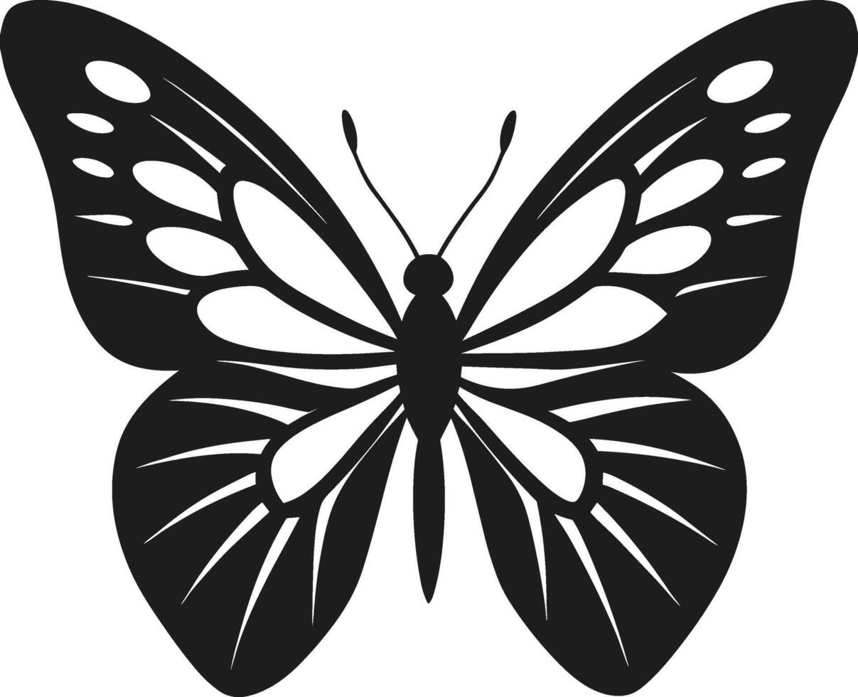 Intricate Butterfly Silhouette - Elegant Spring-Inspired Design vector