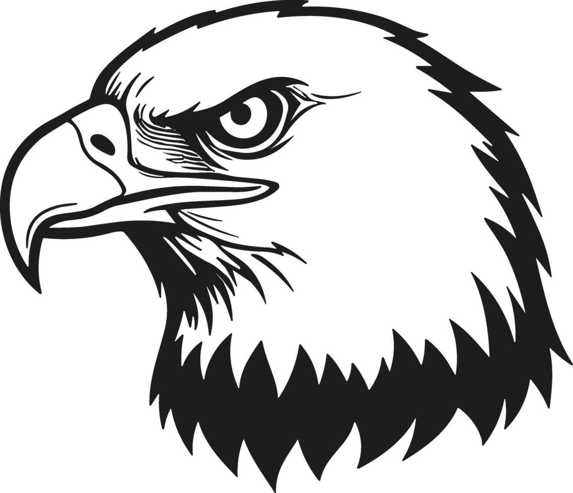 Bold Eagle Head Silhouette - Majestic Predator Bird Design for Logos and Art vector