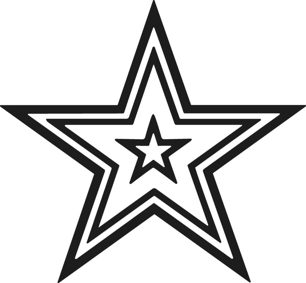 Layered Star Silhouette - Patriotic Bold Outline Symbol vector
