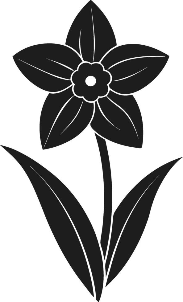 Elegant Daffodil Silhouette - Minimalist Spring Flower Illustration vector