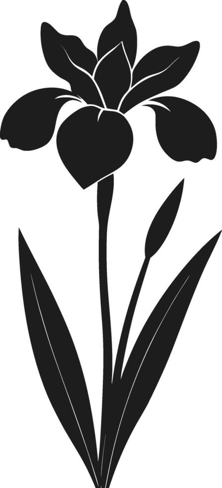 An Elegant Iris Flower Silhouette - Spring Floral Illustration vector